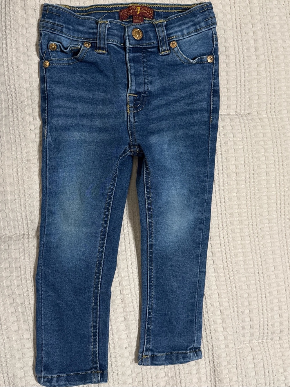 7 For All Mankind Girls' Medium Blue Skinny Jeans